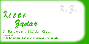 kitti zador business card